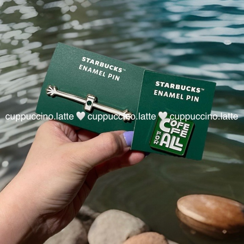 🤍2 NWT💚Starbucks 2026 Spring Coffee Hugs & Coffee For All Enamel Pins Set
